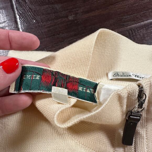 Fairway Greene Italian Merino Baruffa Merino Quarter Zip Windsweater Size Large - Picture 9 of 9